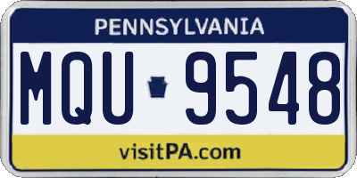 PA license plate MQU9548