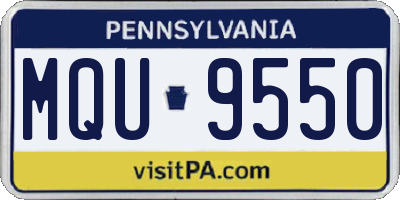 PA license plate MQU9550