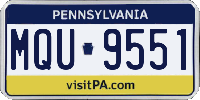 PA license plate MQU9551