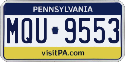 PA license plate MQU9553