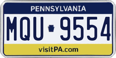 PA license plate MQU9554