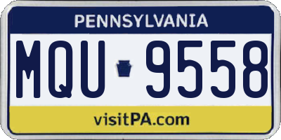 PA license plate MQU9558