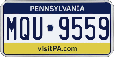 PA license plate MQU9559