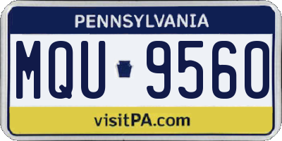 PA license plate MQU9560