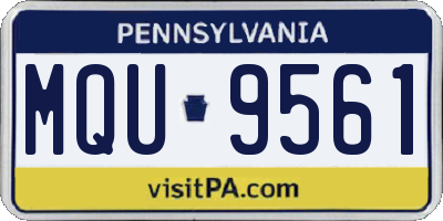 PA license plate MQU9561