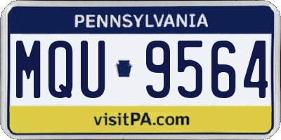 PA license plate MQU9564