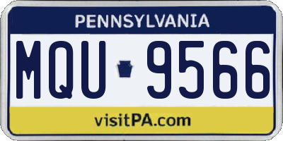 PA license plate MQU9566