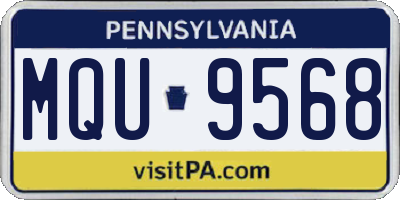 PA license plate MQU9568