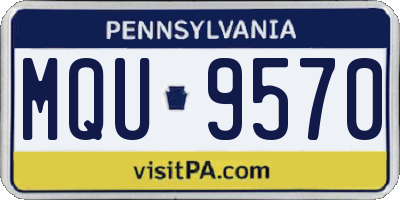 PA license plate MQU9570