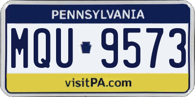 PA license plate MQU9573
