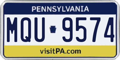 PA license plate MQU9574