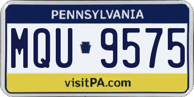 PA license plate MQU9575