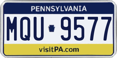 PA license plate MQU9577