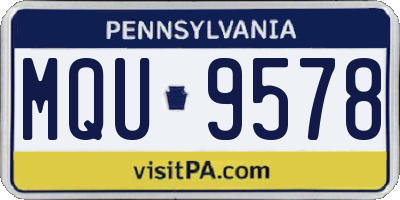 PA license plate MQU9578