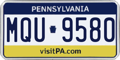 PA license plate MQU9580