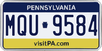 PA license plate MQU9584