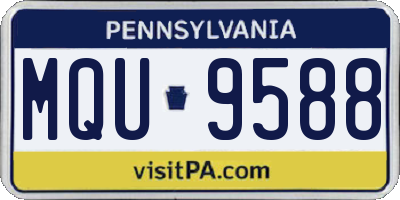 PA license plate MQU9588