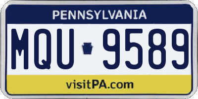 PA license plate MQU9589