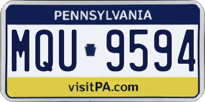 PA license plate MQU9594
