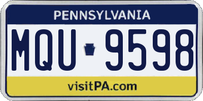 PA license plate MQU9598