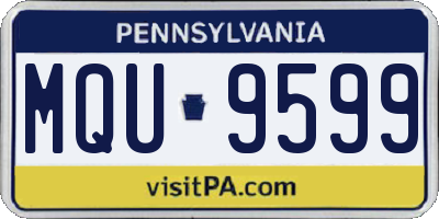 PA license plate MQU9599