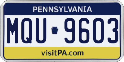 PA license plate MQU9603