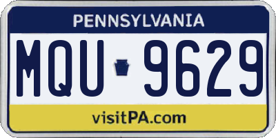 PA license plate MQU9629