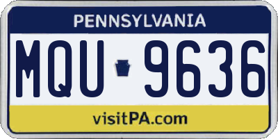 PA license plate MQU9636