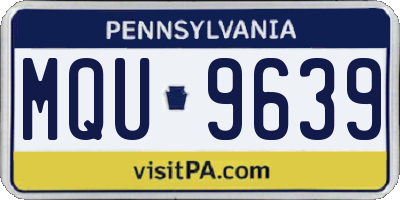 PA license plate MQU9639