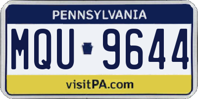 PA license plate MQU9644
