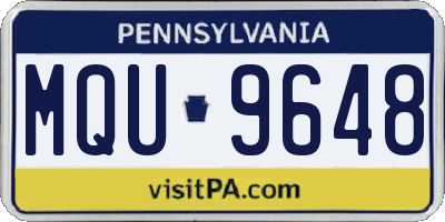 PA license plate MQU9648