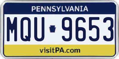 PA license plate MQU9653