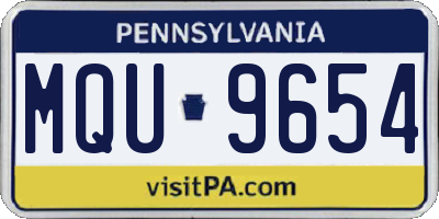 PA license plate MQU9654