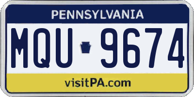 PA license plate MQU9674