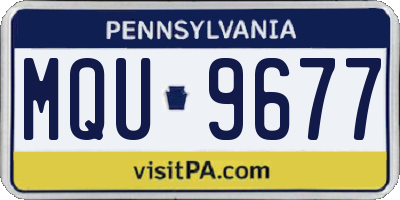 PA license plate MQU9677