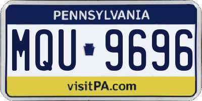 PA license plate MQU9696
