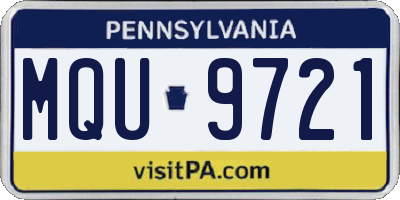 PA license plate MQU9721