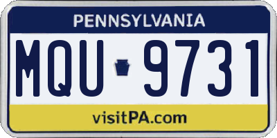 PA license plate MQU9731