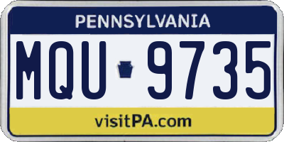 PA license plate MQU9735