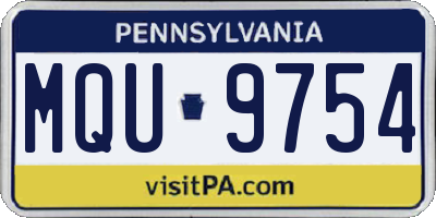PA license plate MQU9754