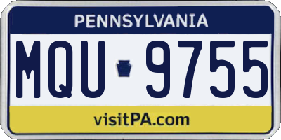 PA license plate MQU9755