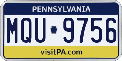 PA license plate MQU9756