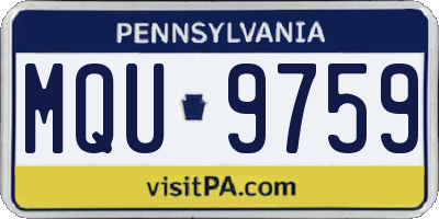 PA license plate MQU9759