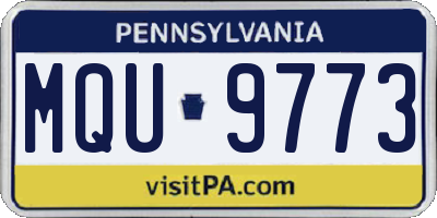 PA license plate MQU9773