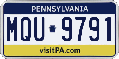 PA license plate MQU9791