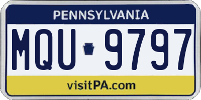 PA license plate MQU9797