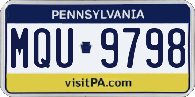 PA license plate MQU9798