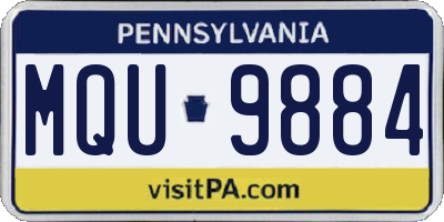 PA license plate MQU9884