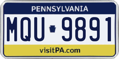 PA license plate MQU9891
