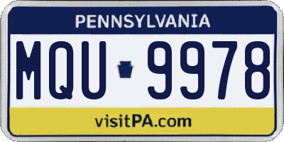 PA license plate MQU9978